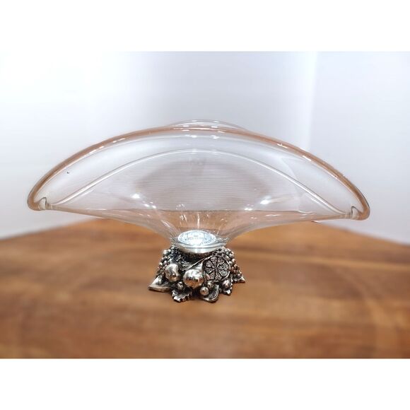 Cristalleria a Saffio E Oggettistica Murano Glass Pewter Base Crystal 15" Vase - Picture 1 of 15